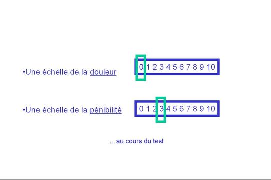 Deux échelles analogiques: Douleur et Pénibilité Deux échelles analogiques: Douleur et Pénibilité